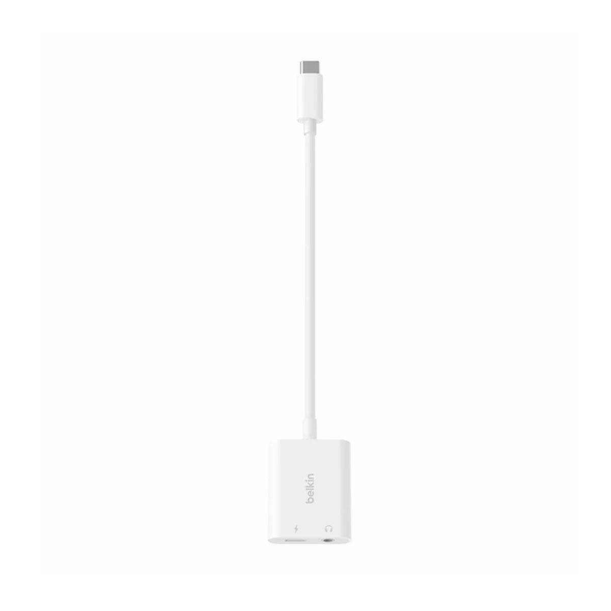 Belkin อะแดปเตอร์เสียง 3.5 มม. + ชาร์จ USB-C / WHITE