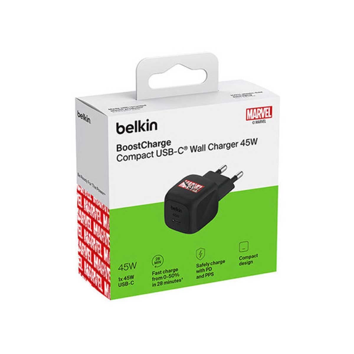 Belkin 45W Wall Charger (ที่ชาร์จติดผนัง) USB-C Optimized for iPhone (Marvel Collection)