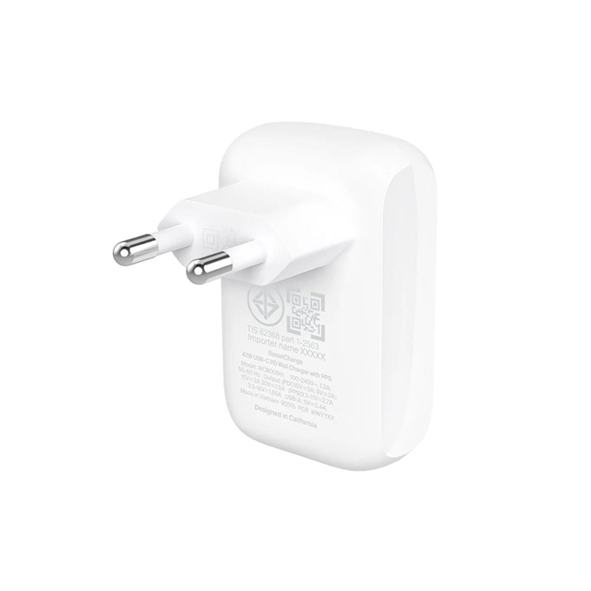Belkin Adapter  Dual Wall Charger 42W  ( ขากลม )