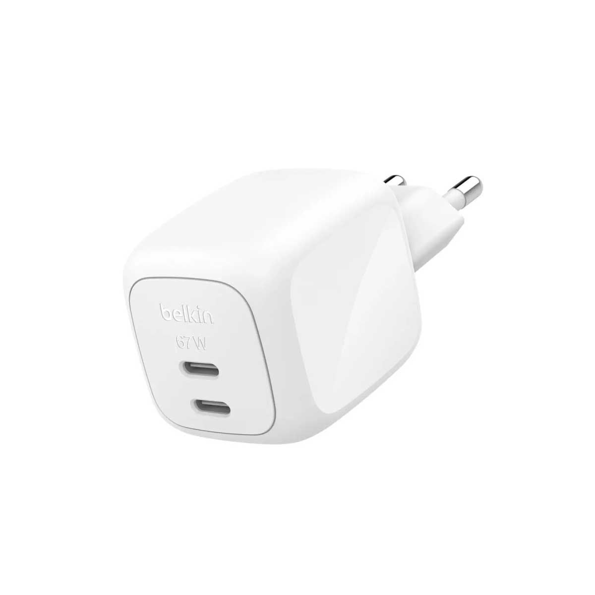 Belkin Adapter DUAL USB-C WALL CHARGER 67W/สีขาว
