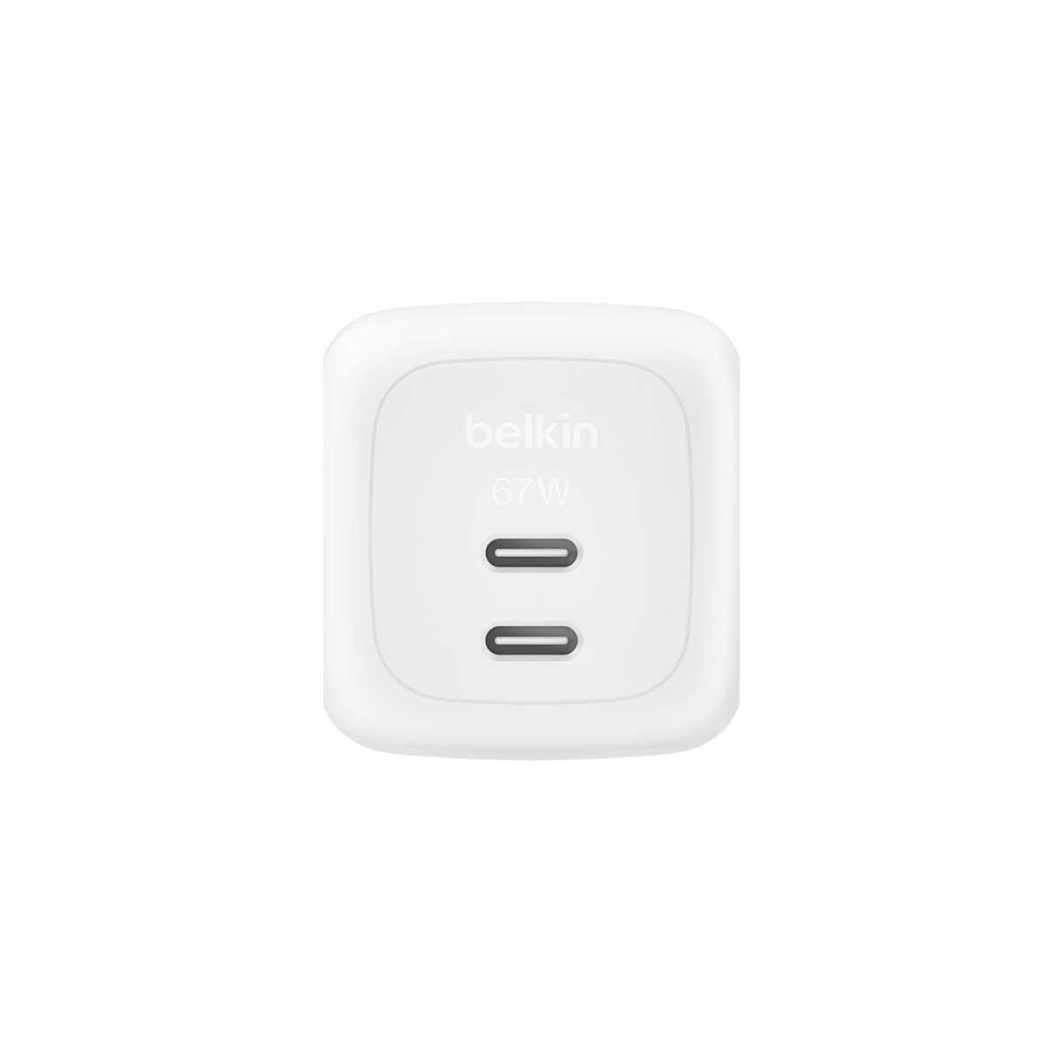 Belkin Adapter DUAL USB-C WALL CHARGER 67W/สีขาว