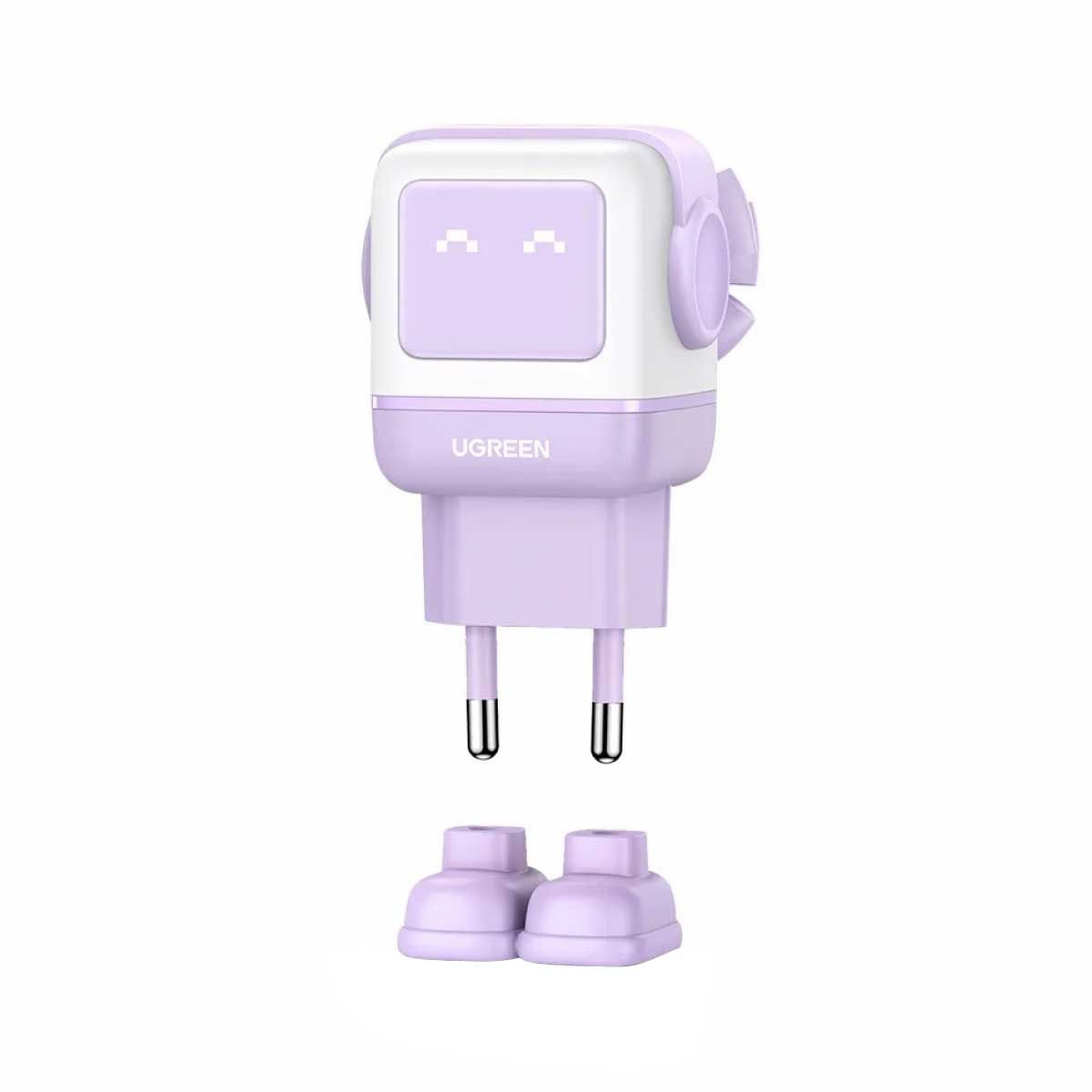 UGREEN หัวชาร์จ RoboGan 65W หน้าจอ LCD สี Purple