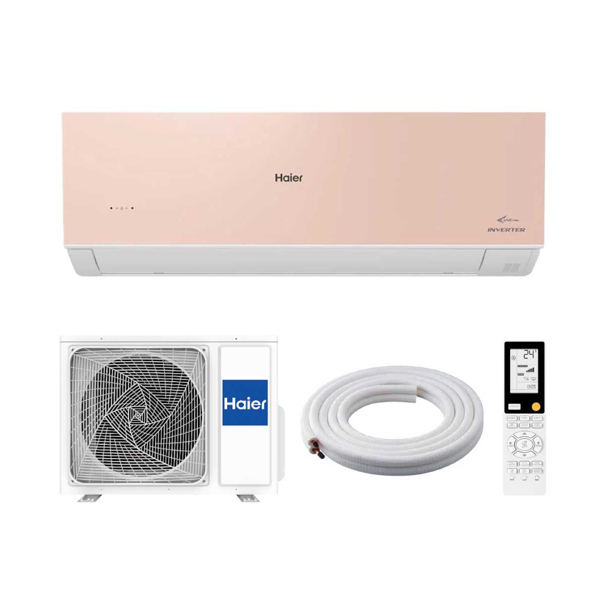 HAIER เเอร์ครื่องปรับอากาศ182KBTU UV Cool Voiceสีชมพู รุ่นHSU-18VRSA05P