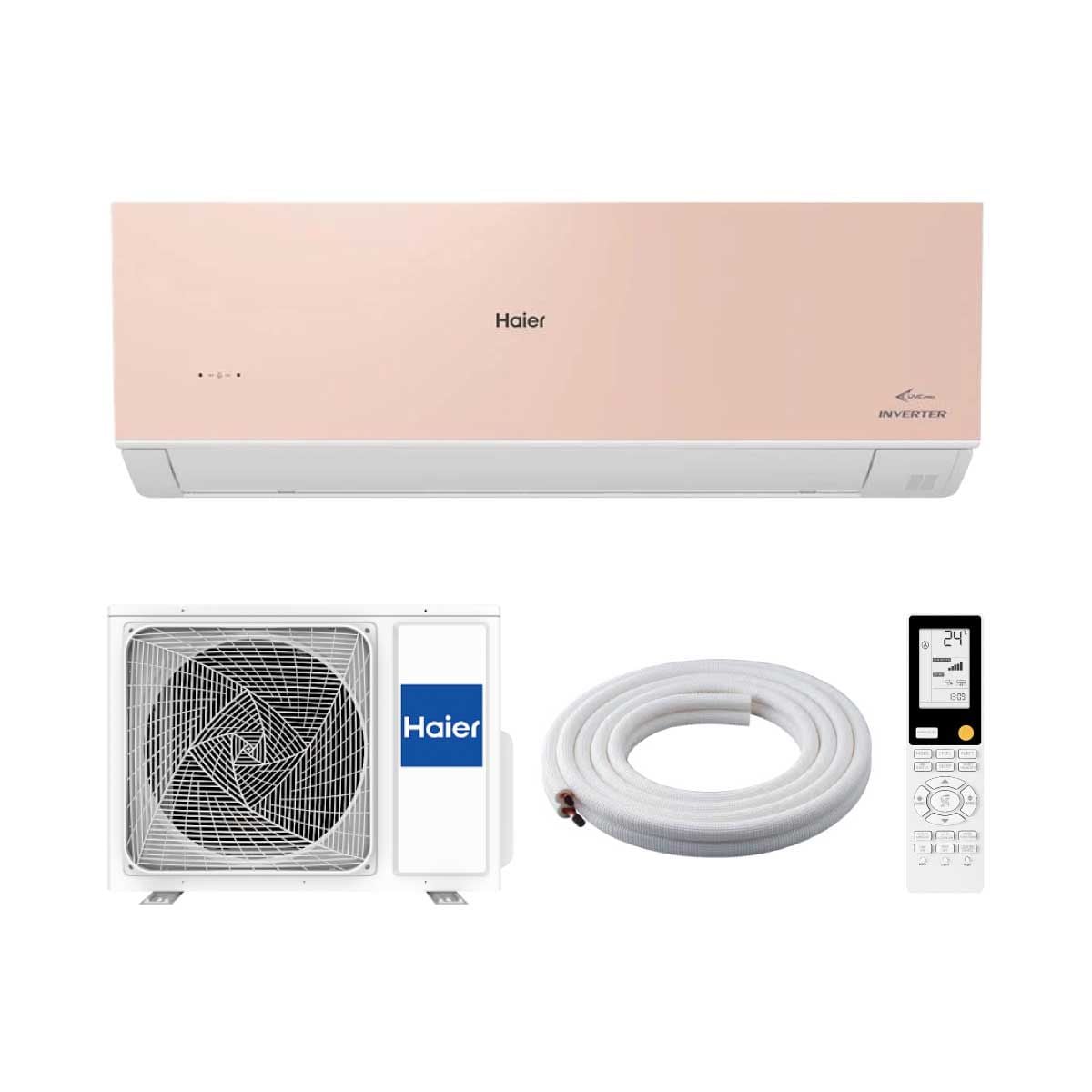 HAIER เเอร์ครื่องปรับอากาศ182KBTU UV Cool Voiceสีชมพู รุ่นHSU-18VRSA05P