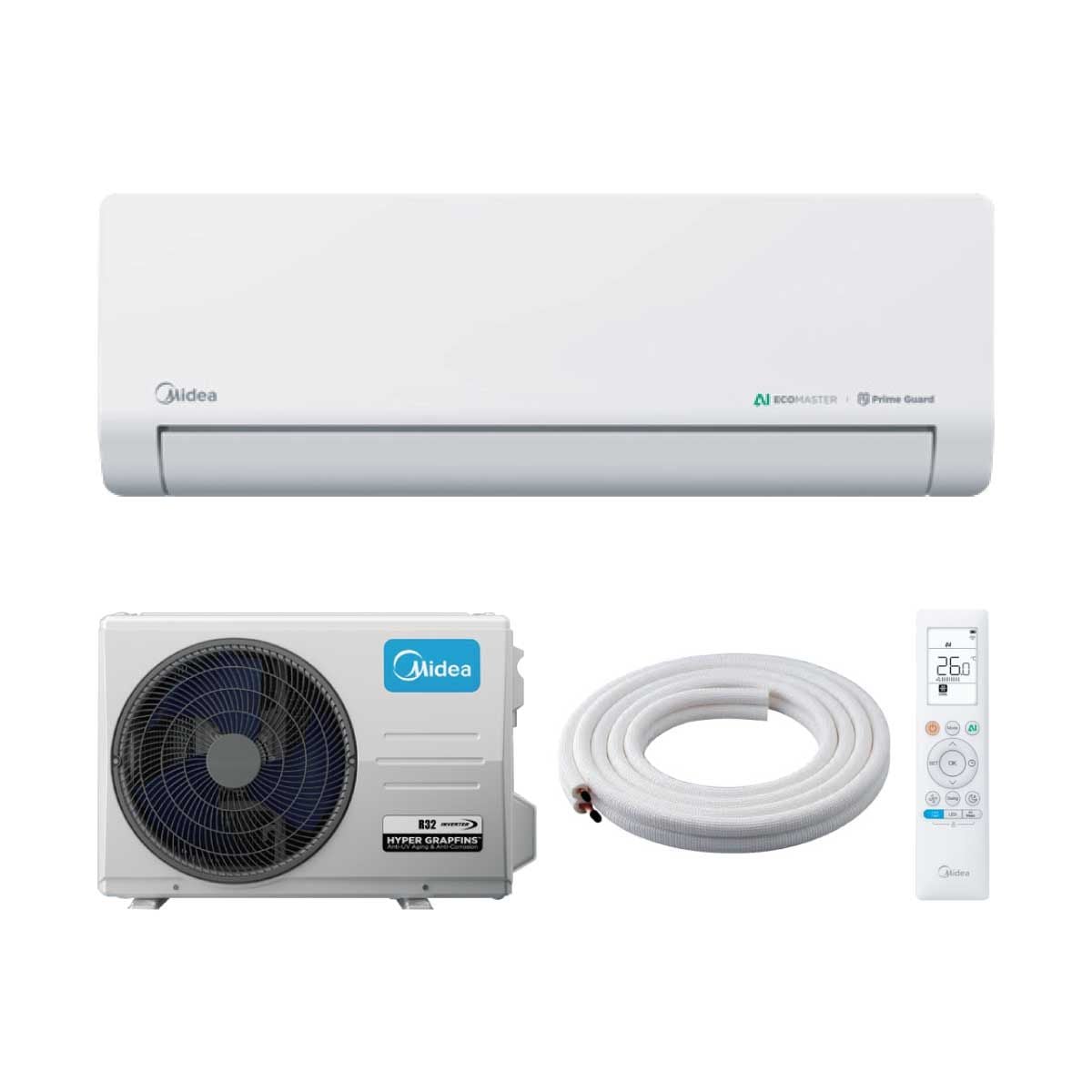 MIDEA เครื่องปรับอากาศ ติดผนัง 9360 BTU NUMEN เบอร์ 5  รุ่นMSNE-10CRFN8-ID