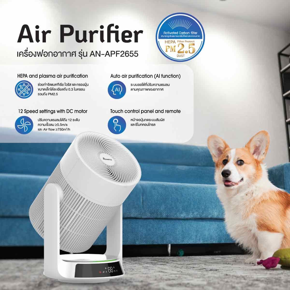 ACONATIC   เครื่องฟอกอากาศ 35ตรม.PM2.5 รุ่นAN-APF2655