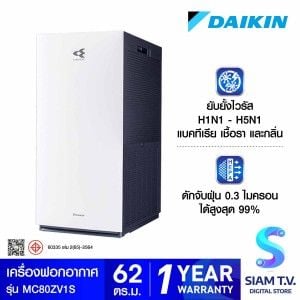 DAIKIN เครื่องฟอกอากาศ 62ตร.ม.PM2.5 รุ่น MC80ZV1S
