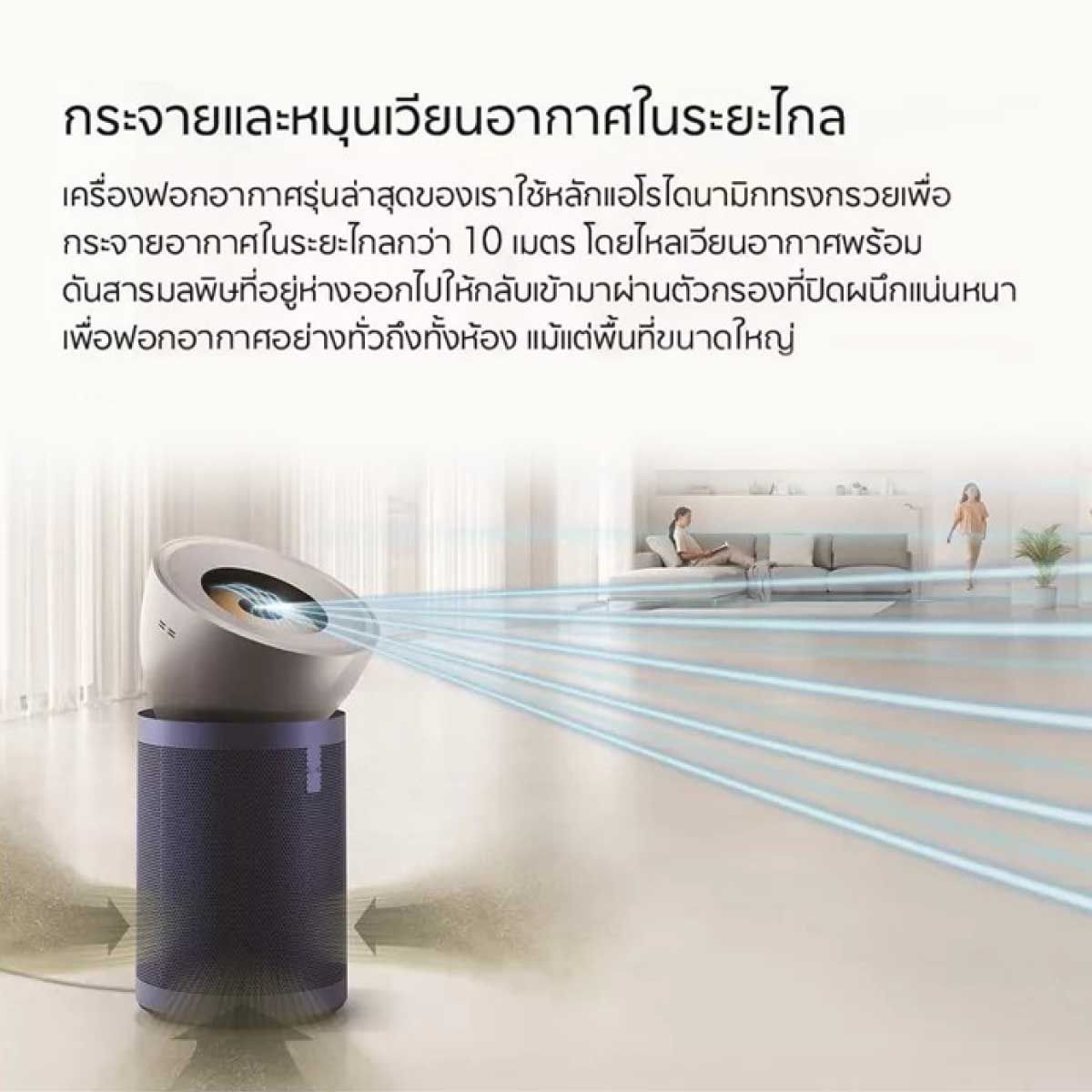 DYSON เครื่องฟอกอากาศแบบตั้งพื้นDyson Big+Quiet Formaldehyde สีNickel/Blue รุ่น BP03