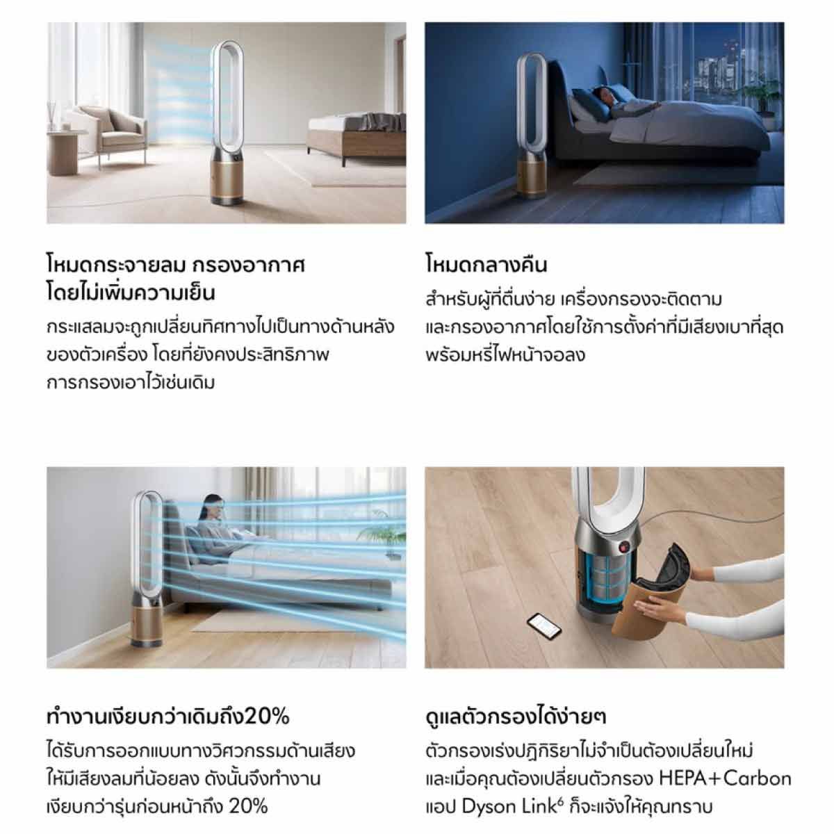 DYSON เครื่องฟอกอากาศแบบตั้งพื้นDyson Cool Formaldehyde  สีNickel/Gold รุ่นTP09