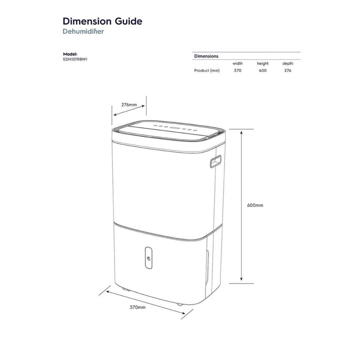 ELECTROLUX เครื่องลดความชื้น42ตรม. รุ่นEDH10TRBW1