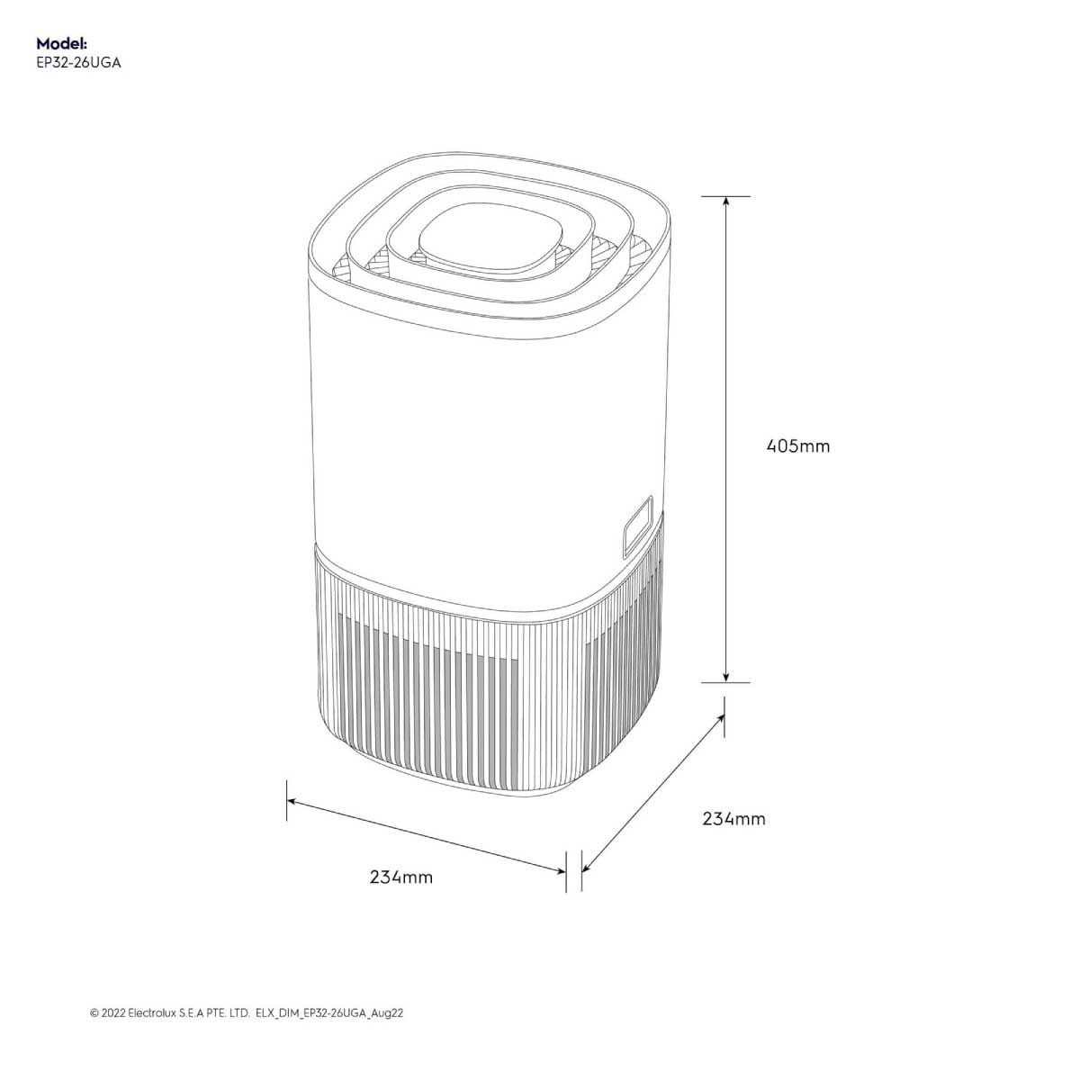 ELECTROLUX เครื่องฟอกอากาศ UltimateHome 300 UV PM1.0 รุ่น EP32-26UGA
