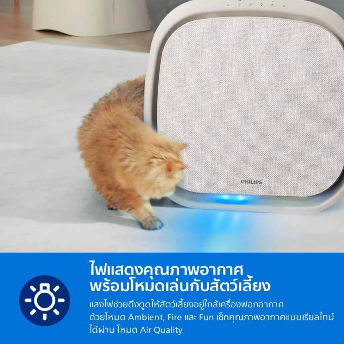 PHILIPS เครื่องฟอกอากาศ 104 ตร.ม. Pet3000 รุ่น AC3000