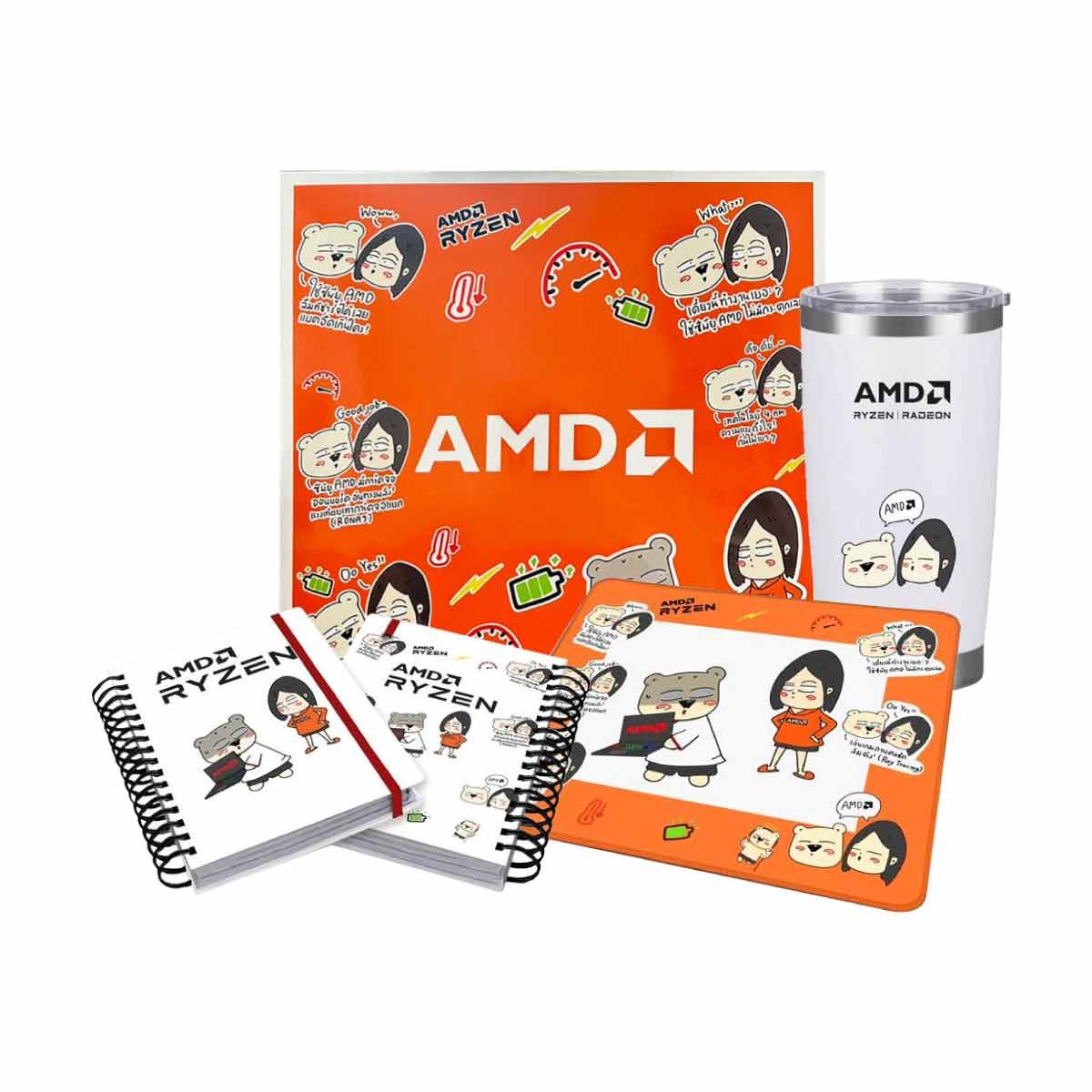AMD BOXSET คนอะไรเป็นแฟนหมี (แก้ว+แผ่นรองเม้าส์+สมุดโน้ต)