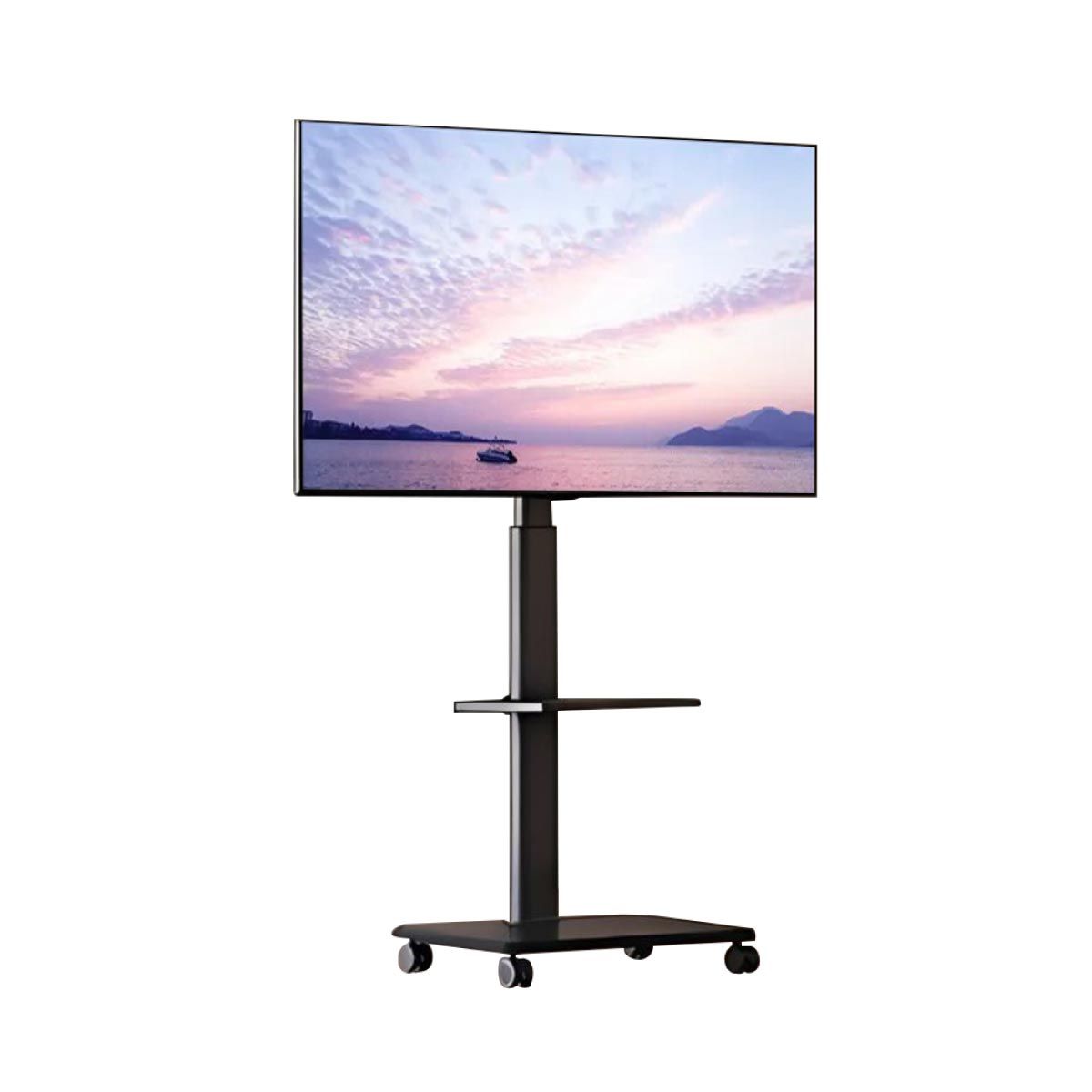 ขาแขวนทีวีตั้งพื้นมีล้อเลื่อน26-70" สีขาว รุ่นKM- 1600/W90 ติดตั้งจอแนวนอน-แนวตั้งได้