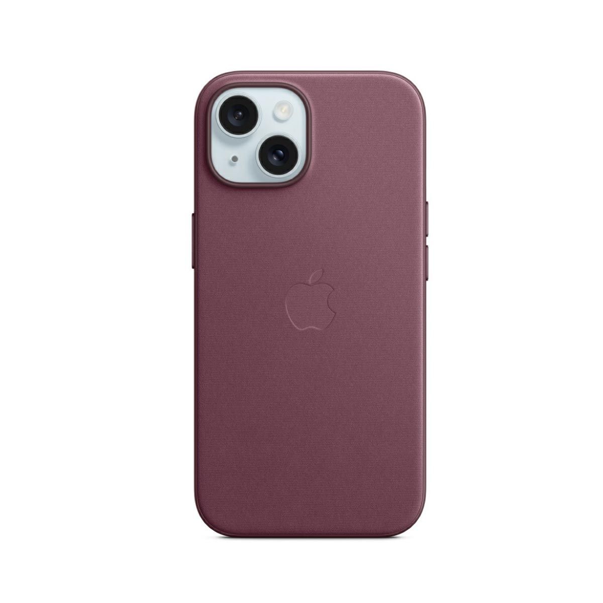Apple Case เคสผ้า FineWoven สำหรับ iPhone 15 พร้อม MagSafe - สีม่วงเข้มมัลเบอร์รี่