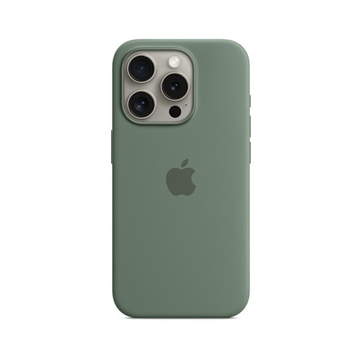 Apple Case เคสซิลิโคนสำหรับ iPhone 15 Pro พร้อม MagSafe -สีเขียวไซเปรส