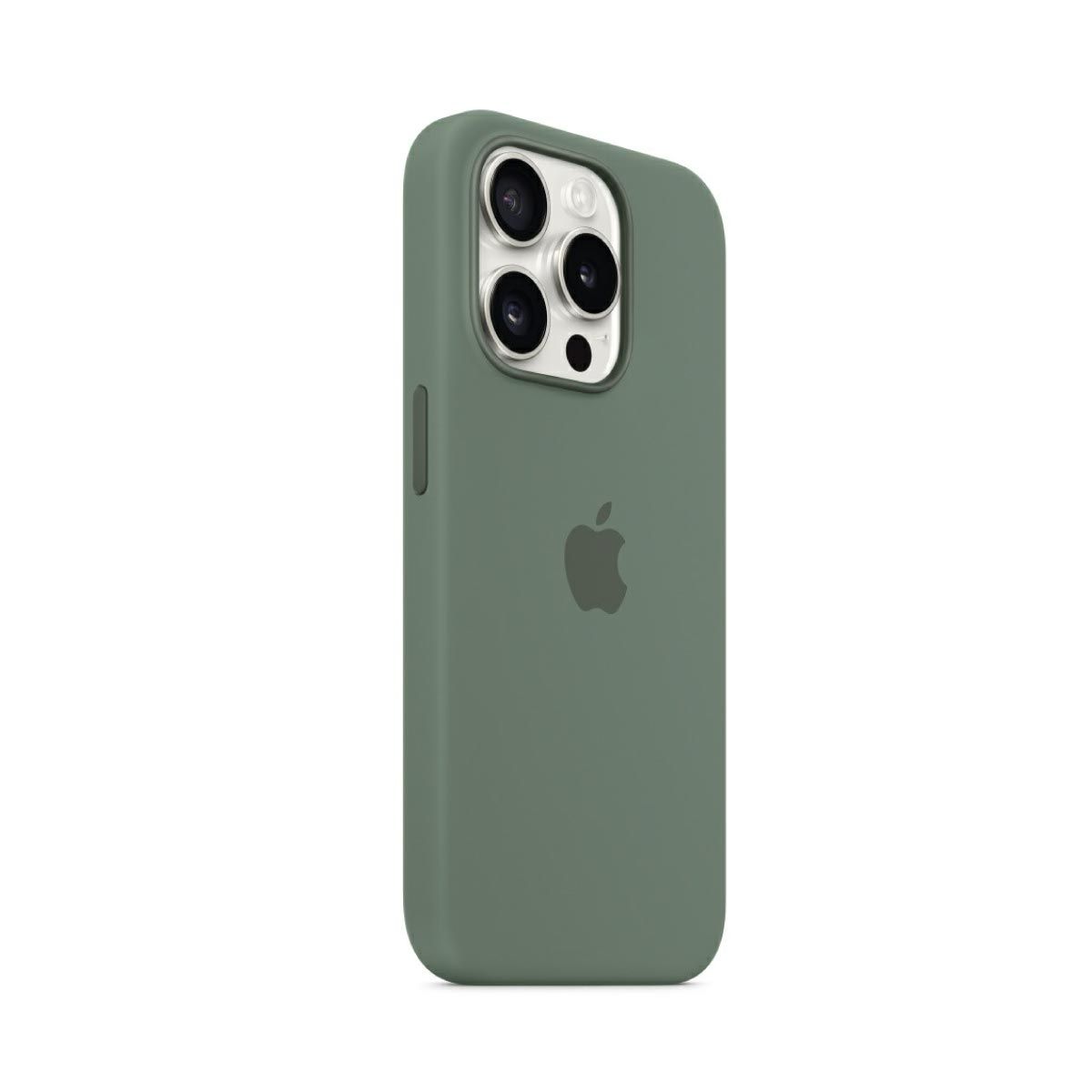 Apple Case เคสซิลิโคนสำหรับ iPhone 15 Pro พร้อม MagSafe -สีเขียวไซเปรส