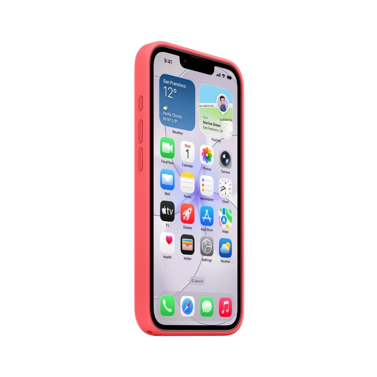 Apple เคสซิลิโคนพร้อม MagSafe สำหรับ iPhone 17e - สีชมพูสดกวาวา