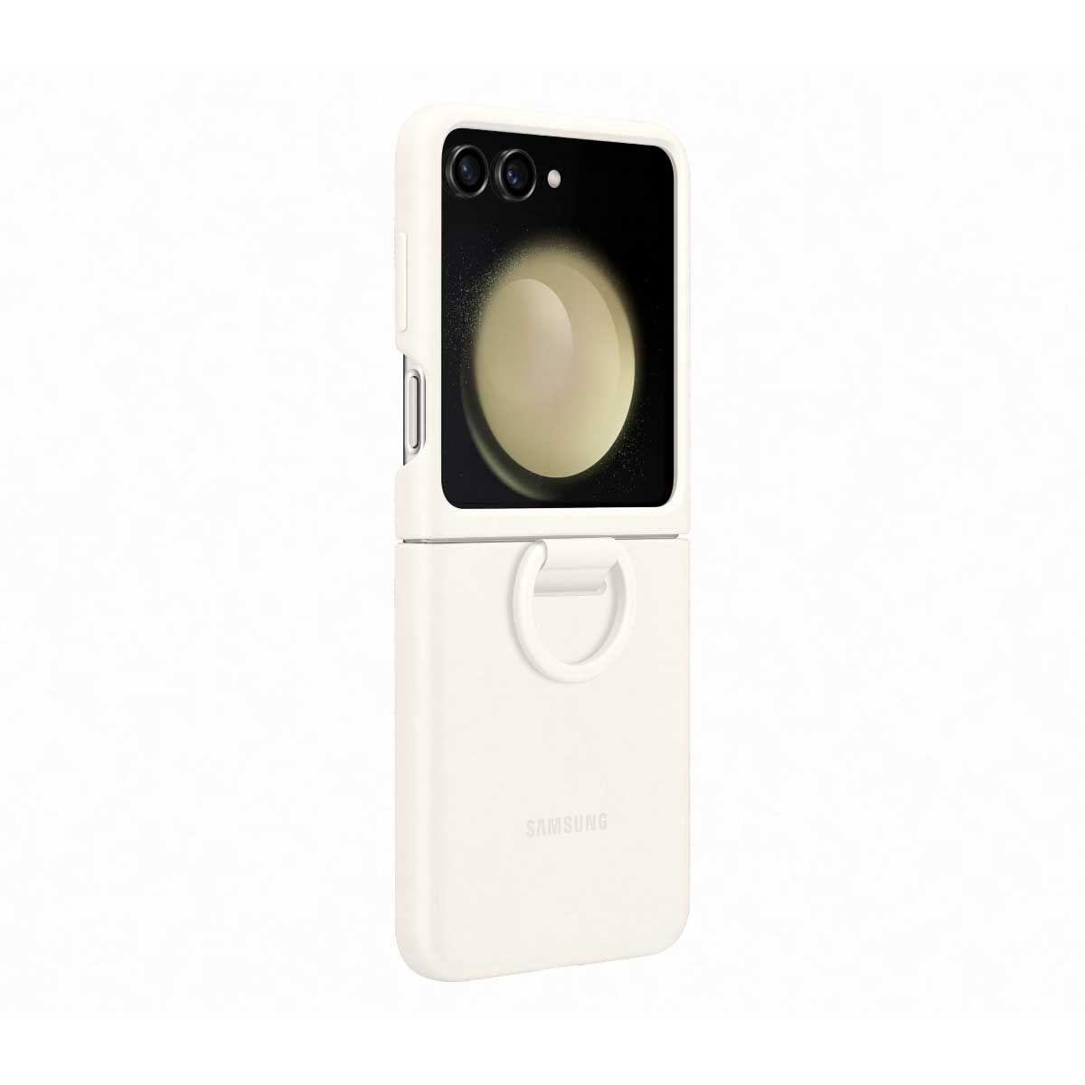 Galaxy  Z Flip5 Silicone Case with Ring Cream