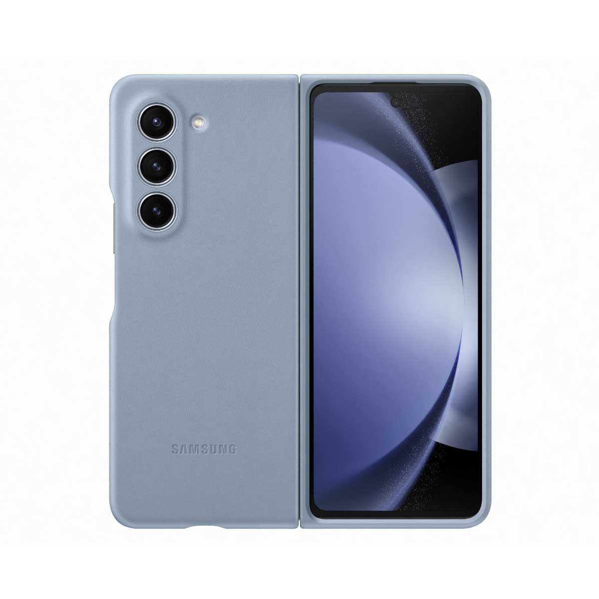 Galaxy Z Fold5  Eco-leather Case Blue เคสหนังแท้คุณภาพสูง