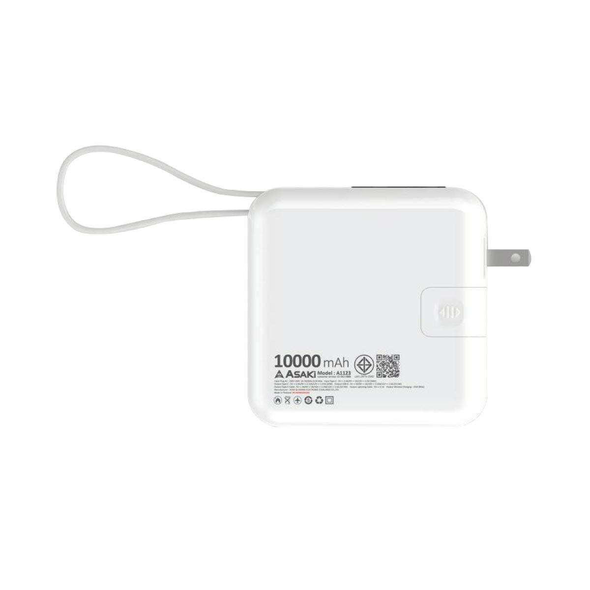 ASAKI  Power Bank Asaki 10000mAh รุ่นA-B3101P/สีขาว