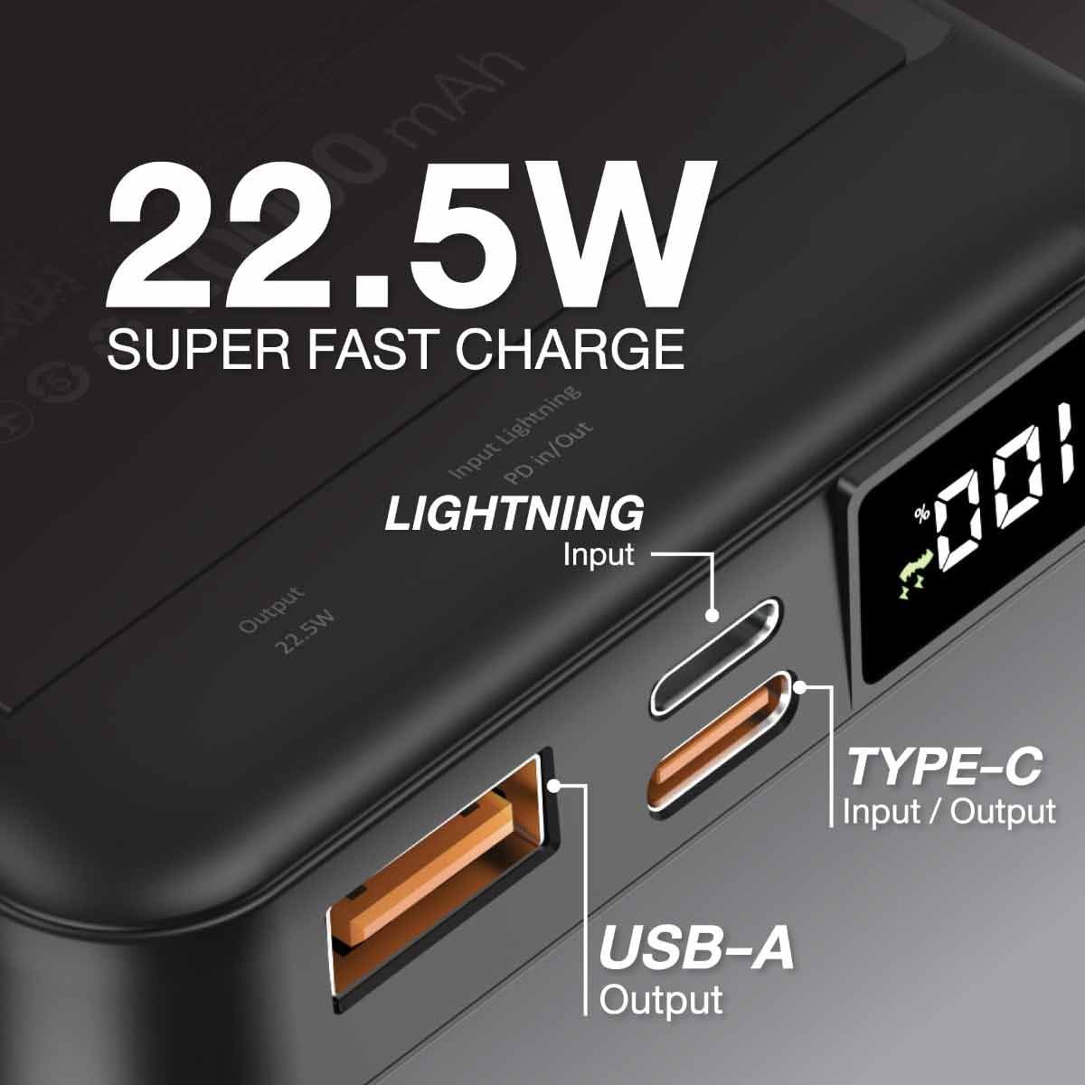 ASAKI Power Bank Asaki ชาร์จไร้สาย 10000mAh รุ่นA-B3115W/ดำ