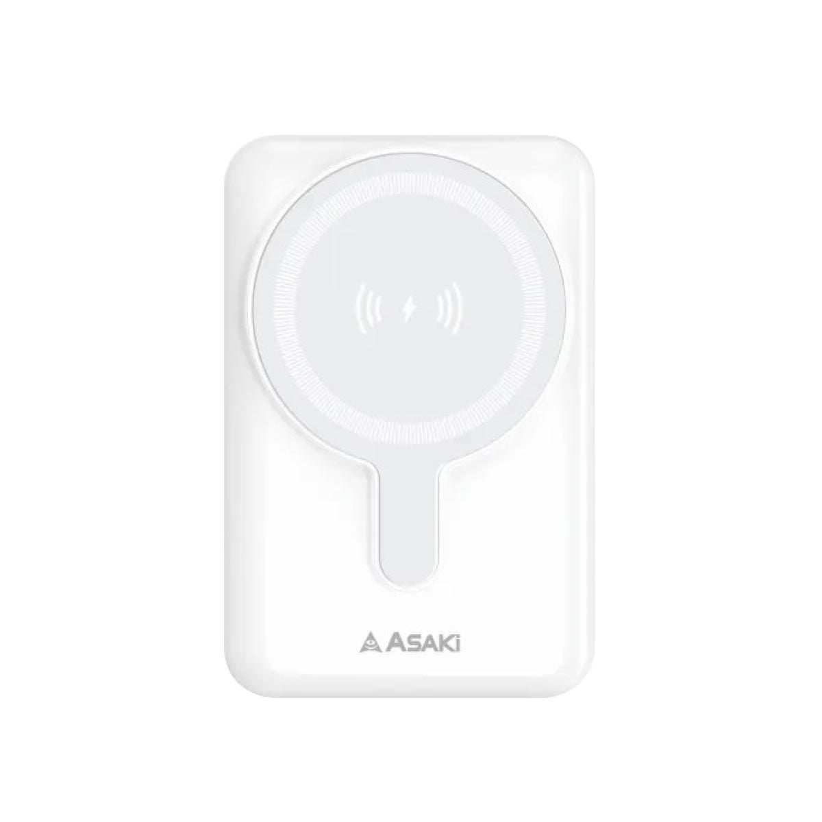 ASAKI Power Bank Asaki ชาร์จไร้สาย 10000mAh รุ่นA-B3115W/สีขาว