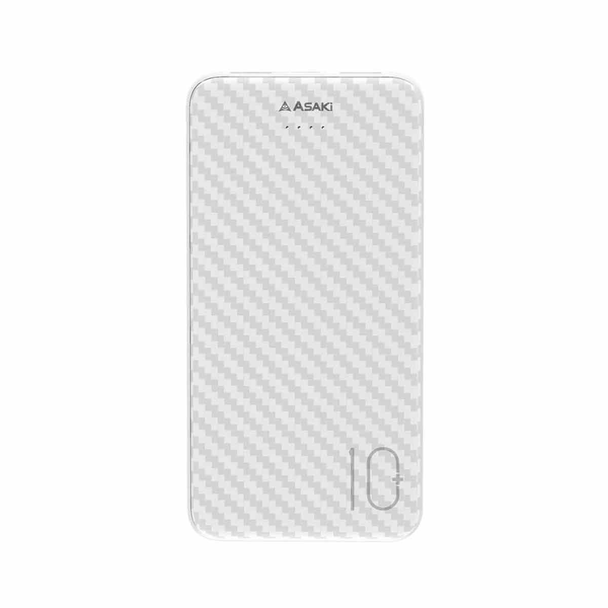 Asaki แบตเตอรี่สำรอง ความจุ 10000 mAh USB-A 2ช่อง  สีขาว รุ่น A-B3563