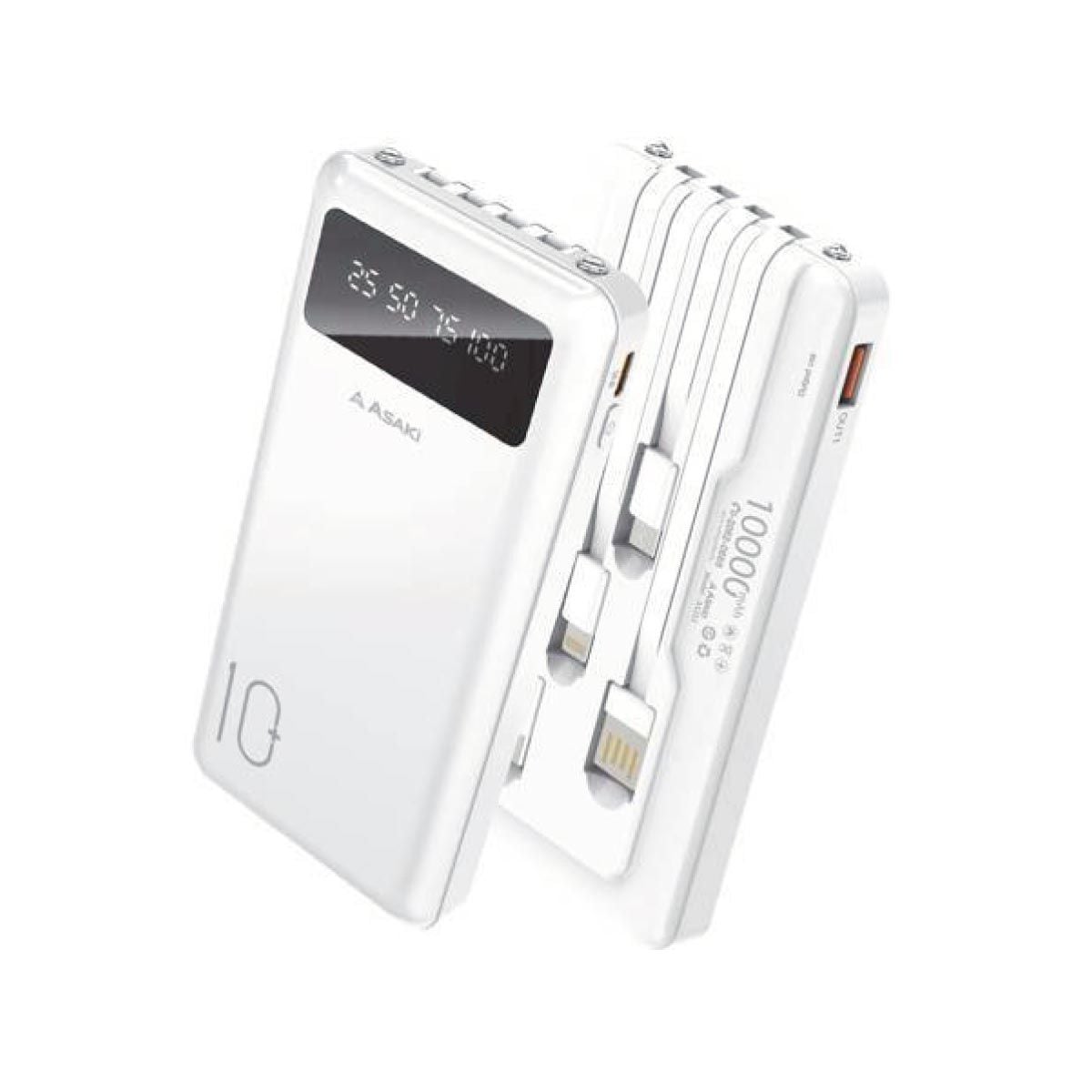 ASAKI Power Bank Asaki 10000mAh รุ่นA-B3582/สีขาว