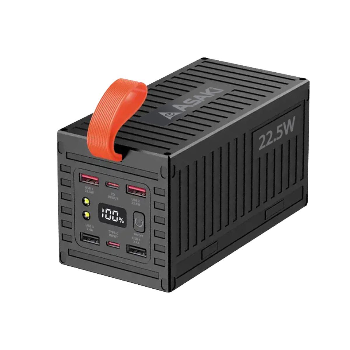 Asaki  แบตเตอรี่สำรอง 60000 MAh USB-A 4ช่อง/Type-C 1ช่อง/ช่องไฟเข้าType-C 2ช่อง สีดำรุ่นA-B3601F