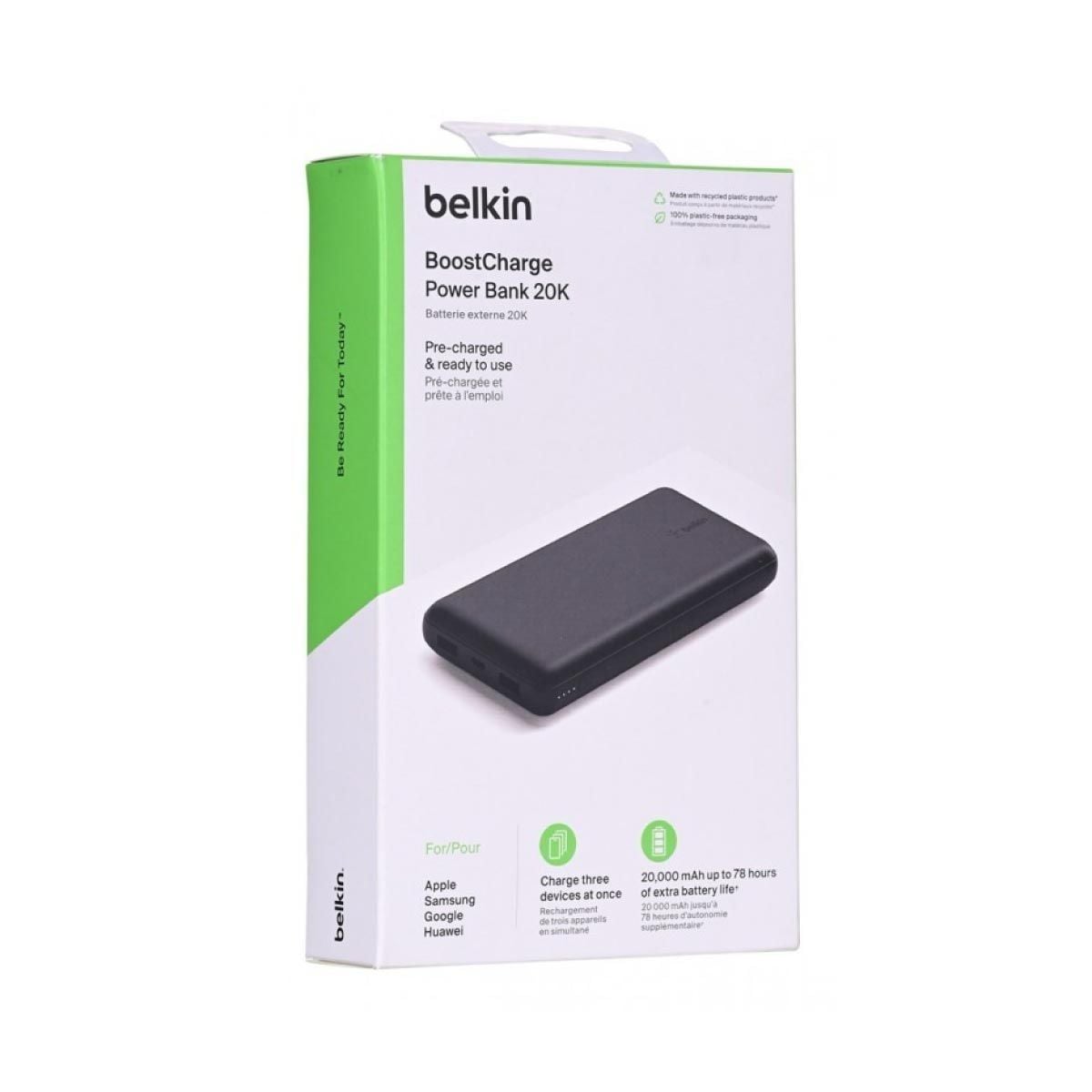 Belkin BoostCharge Power Bank (แบตเตอรี่สำรอง) 20000mAh with Integrated Cable - สีดำ