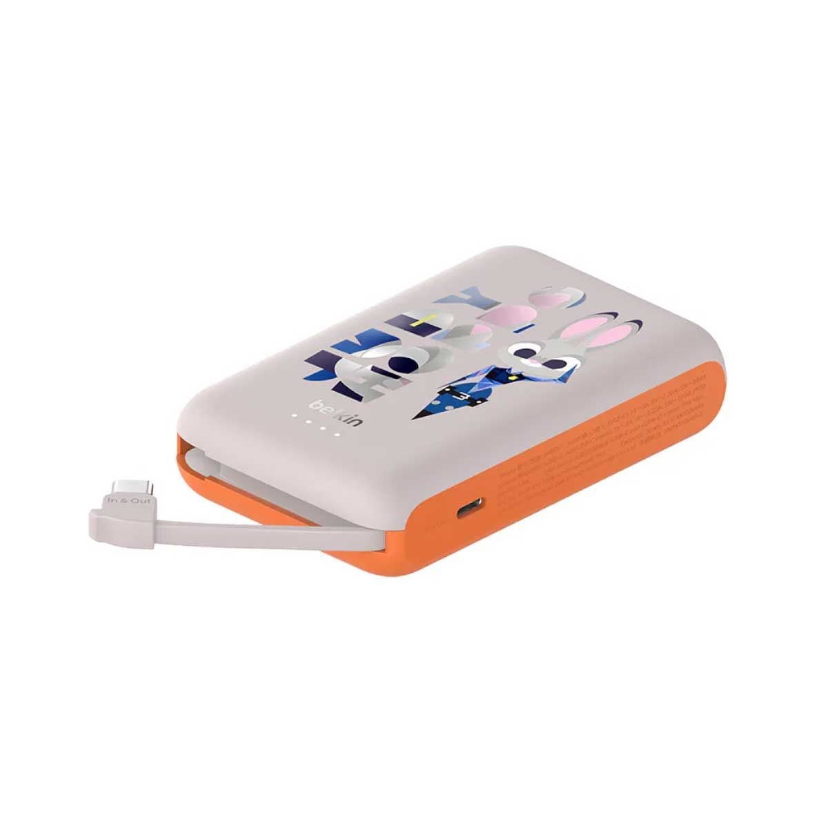 Belkin BoostCharge Power Bank (แบตเตอรี่สำรอง) 10000mAh with Integrated Cable - Zootopia