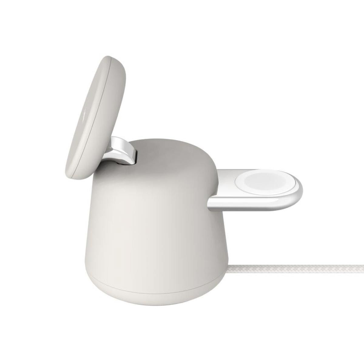 belkin แท่นชาร์จไร้สาย 2-in-1 พร้อม MagSafe 15W สีเบจ