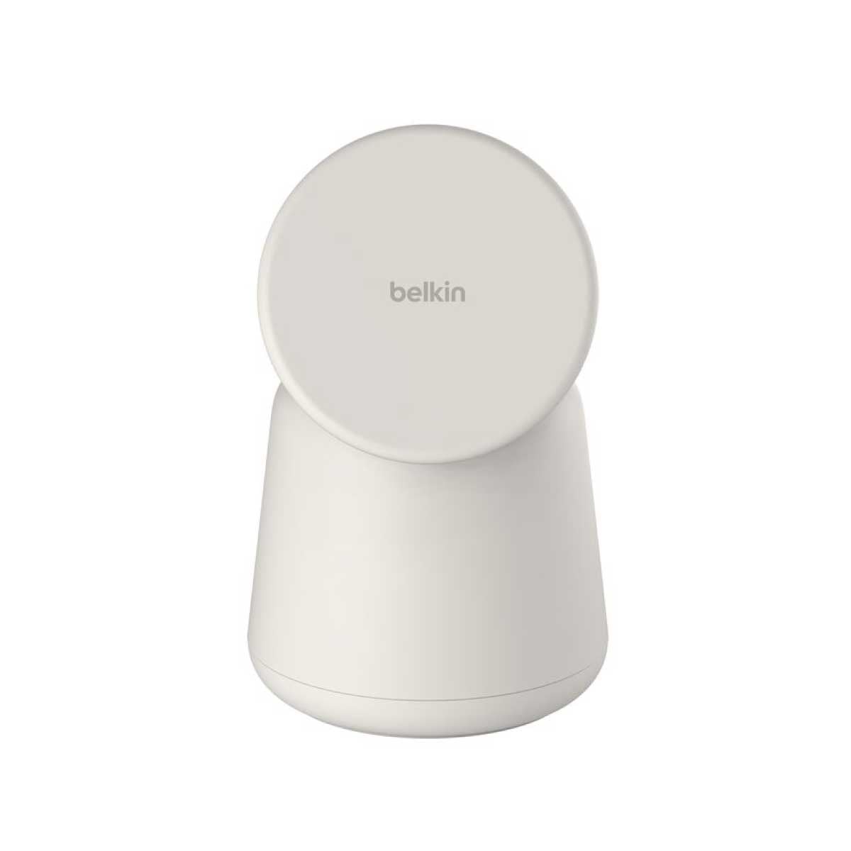Belkin Wireless Charging Dock (แท่นชาร์จไร้สาย) 2 in 1 ชาร์จเร็วเทคโนโลยี Magsafe - สีเบจ