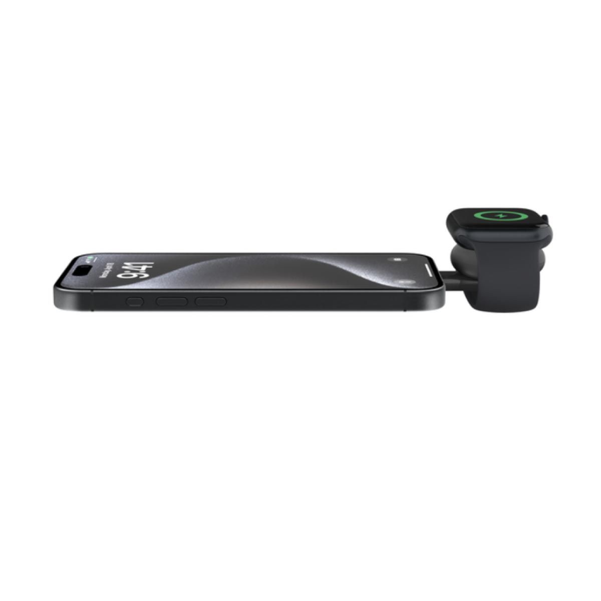 belkin แท่นชาร์จไร้สายแบบพับได้ 3-in-1 พร้อม Qi2 Wireless 15W  สีดำ