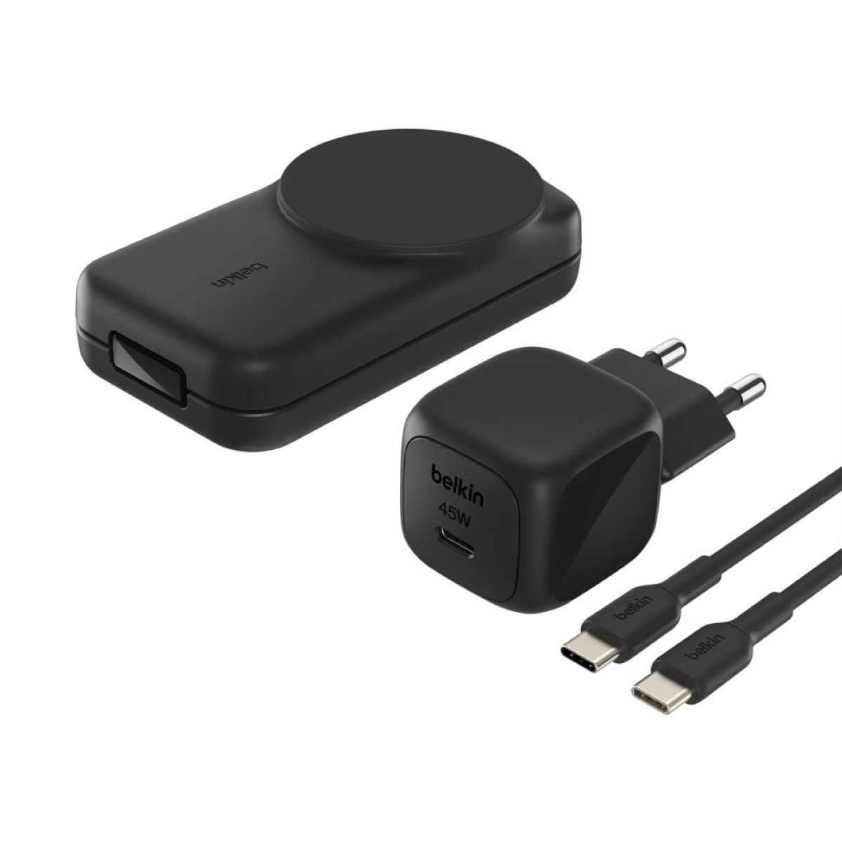 Belkin UltraCharge 2 in 1 (25W) Foldable Magnetic Charge (ที่ชาร์จไร้สาย) - สีดำ