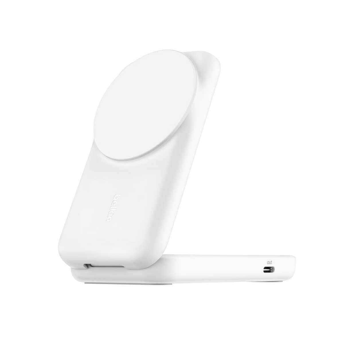 Belkin UltraCharge 2 in 1 (25W) Foldable Magnetic Charge (ที่ชาร์จไร้สาย) - สีขาว