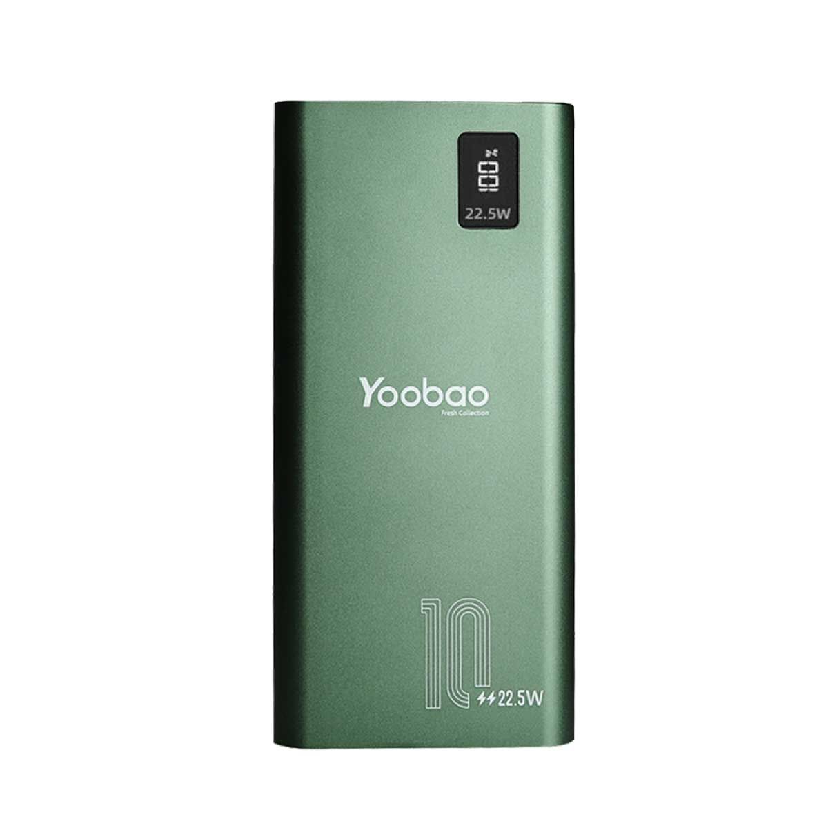 YOOBAO Powerbank 10000mAh รุ่นPD18-V2/Green Fast Charge/QC/PD20W รองรับการชาร์จเร็ว LCD Display Aluminum+ABS