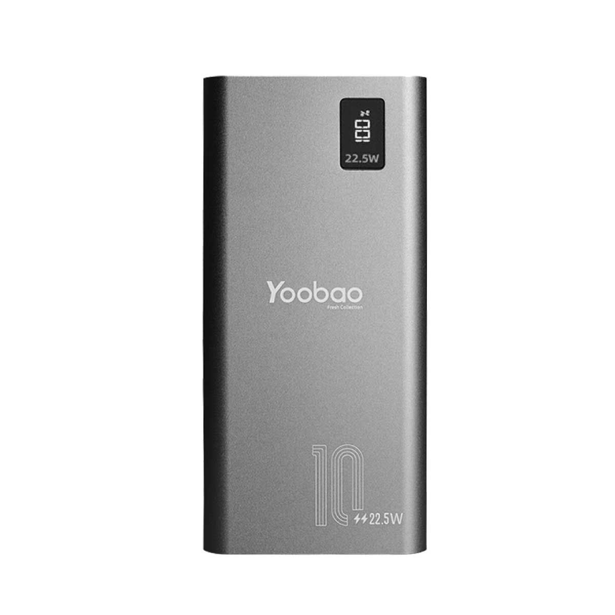 YOOBAO Powerbank 10000mAh รุ่นPD18-V2/Gray Fast Charge/QC/PD20W รองรับการชาร์จเร็ว LCD Display Aluminum+ABS