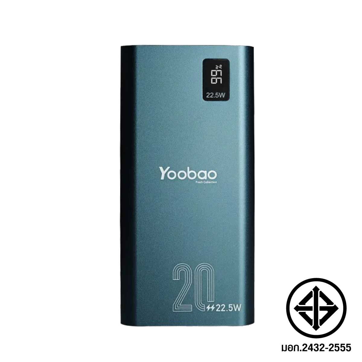 YOOBAO Powerbank 20000mAh รุ่นPD28-V2/Blue Fast Charge/QC/PD20W รองรับการชาร์จเร็ว LCD Display Aluminum+ABS