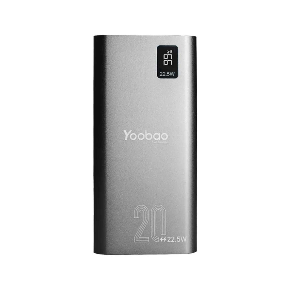 YOOBAO Powerbank 20000mAh รุ่นPD28-V2/Gray Fast Charge/QC/PD20W รองรับการชาร์จเร็ว LCD Display Aluminum+ABS