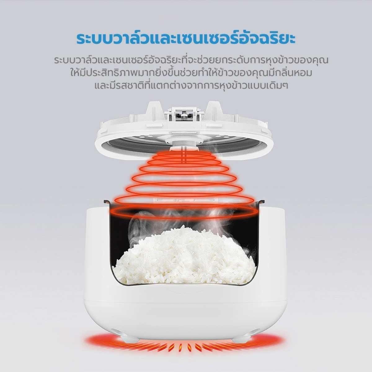 MIDEA หม้อหุงข้าวดิจิตอล 1ลิตร รุ่น MB-FB30M161W