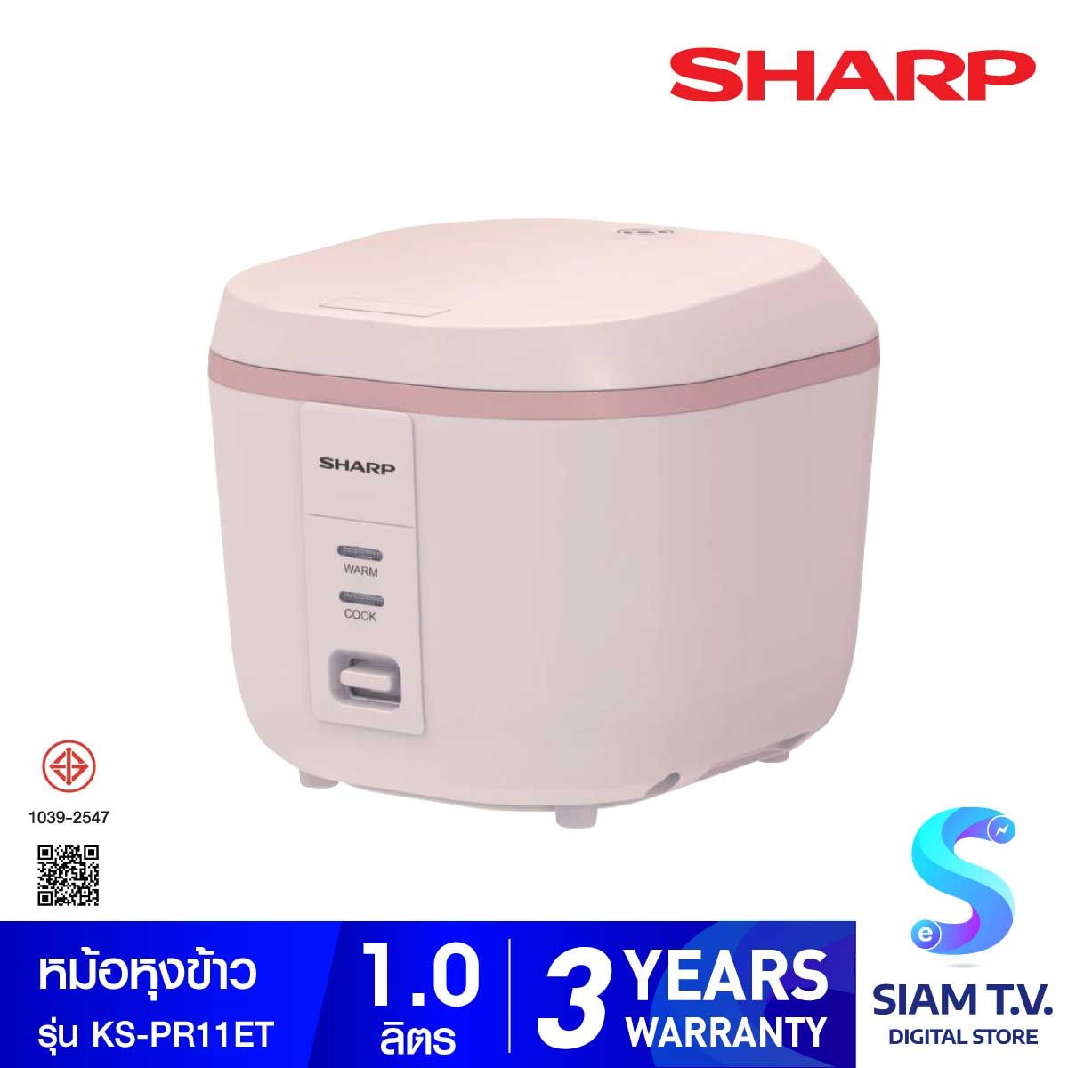 SHARP หม้อหุงข้าวอุ่นทิพย์คิวบ์ 1ลิตร สีชมพู KS-PR11ET(P)
