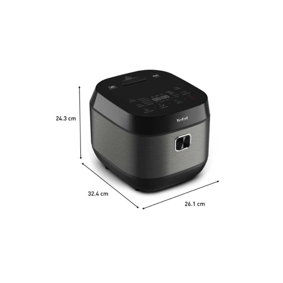 TEFAL หม้อหุงข้าวดิจิตอล AI ความจุ 1.8 ลิตร สีดำ รุ่น RK776B66