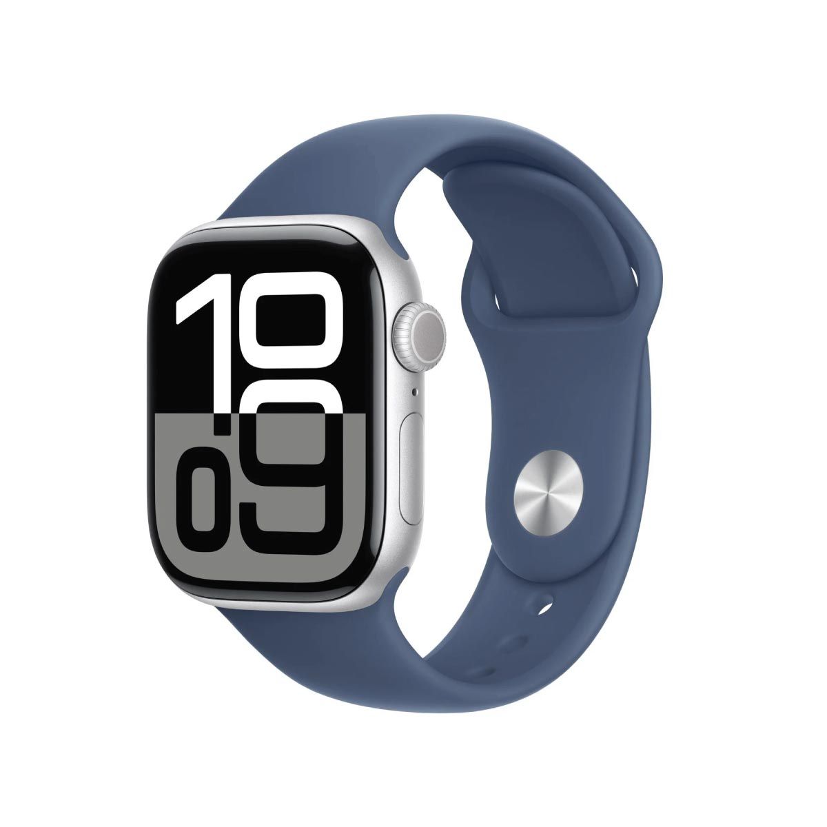 Apple Watch Series 10 42mm GPS Silver Aluminum Case / Denim Sport Band S/M