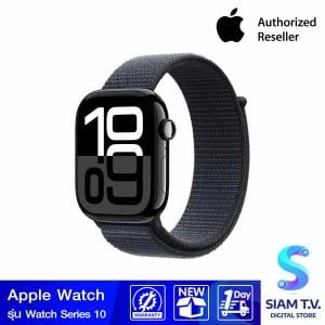 Apple Watch Series 10 GPS ตัวเรือนอะลูมิเนียม  สีเจ็ทแบล็ค 46mm  สายแบบ Sport Loop