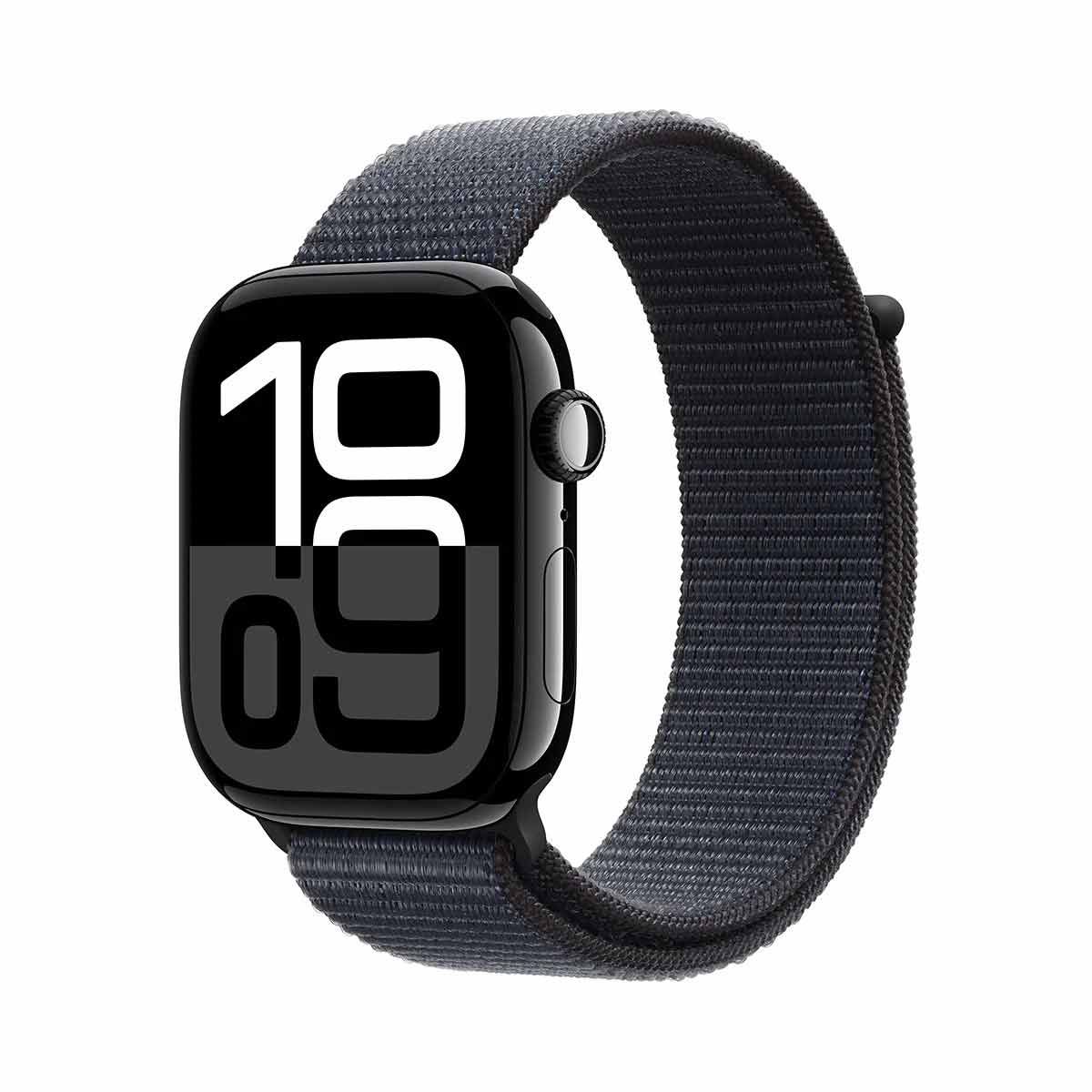 Apple Watch Series 10 GPS ตัวเรือนอะลูมิเนียม  สีเจ็ทแบล็ค 46mm  สายแบบ Sport Loop