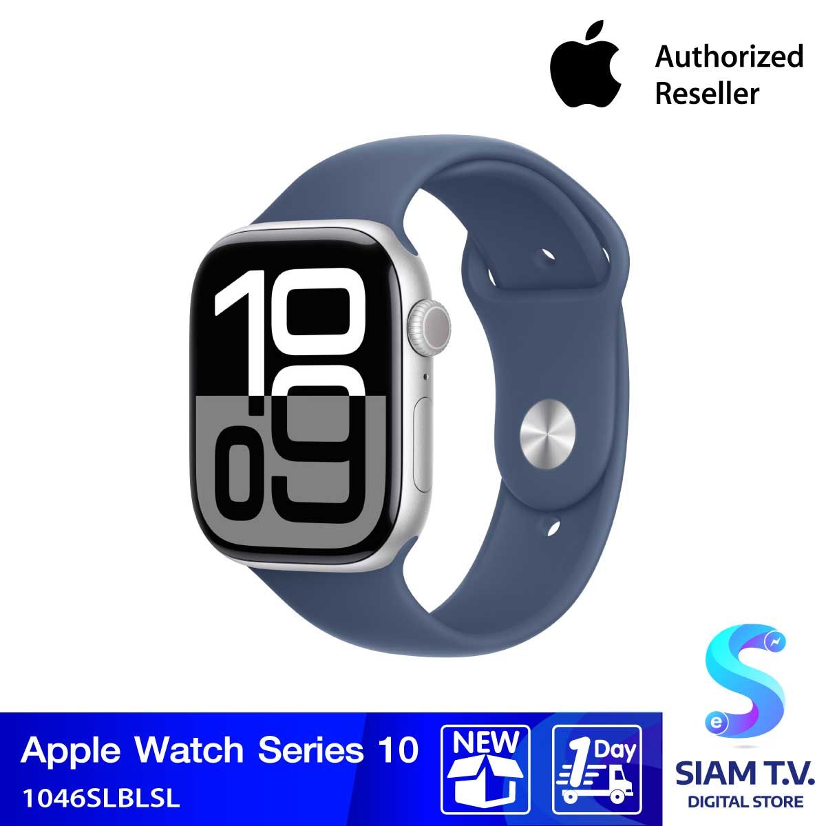 Apple Watch Series 10S10 GPS 46mm Silver  Aluminium Case Denim Sport Band-M/L