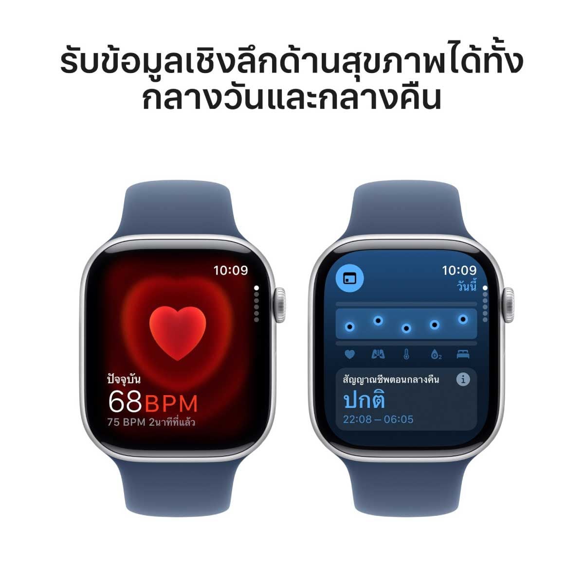 Apple Watch Series 10S10 GPS 46mm Silver  Aluminium Case Denim Sport Band-M/L