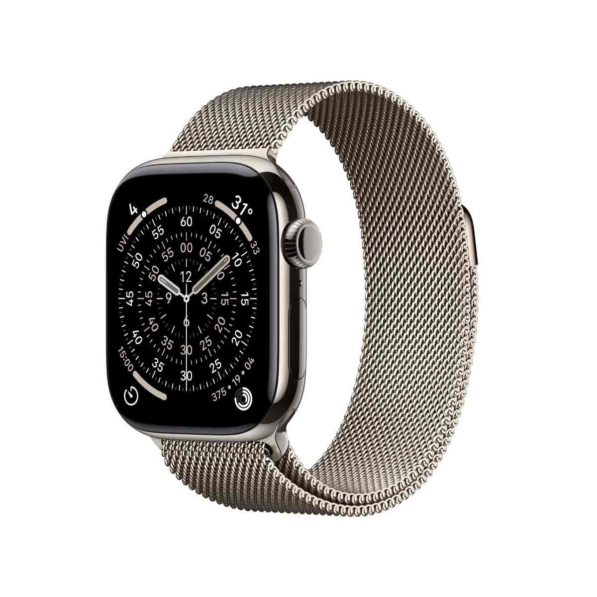 Apple Watch Series 11 รุ่น GPS + CELLULAR | ตัวเรือนไทเทเนียม สีธรรมชาติ 42 มม. | สายแบบ Milanese Loop สีธรรมชาติ